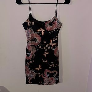 Dragon Lotus Silky Mini Dress